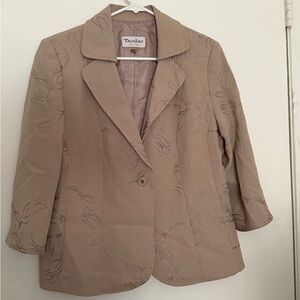 TanJay Women's Beige Floral Blazer